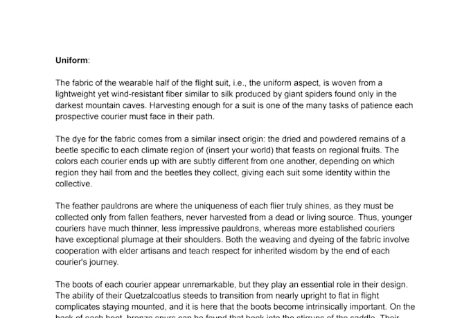 write your game characters, lore, quests and more